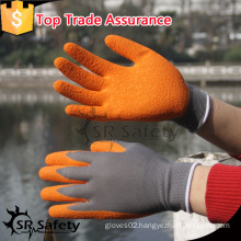 SRSAFETY 13G Chinese Nylon yarn Coated Latex Gloves CE EN 388 ,work glove equipment